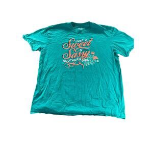 Academy Sport Blue Graphic Sweet Sassy Short Sleeve T-Shirt Women's Size XXL